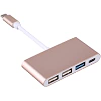 TOPINCN USB C Hub USB 3.0 Adaptador De Puerto Múltiple USB 2.0 Tipo C para Un Nuevo Macbook Pad Smartphone Y Más- Dorado